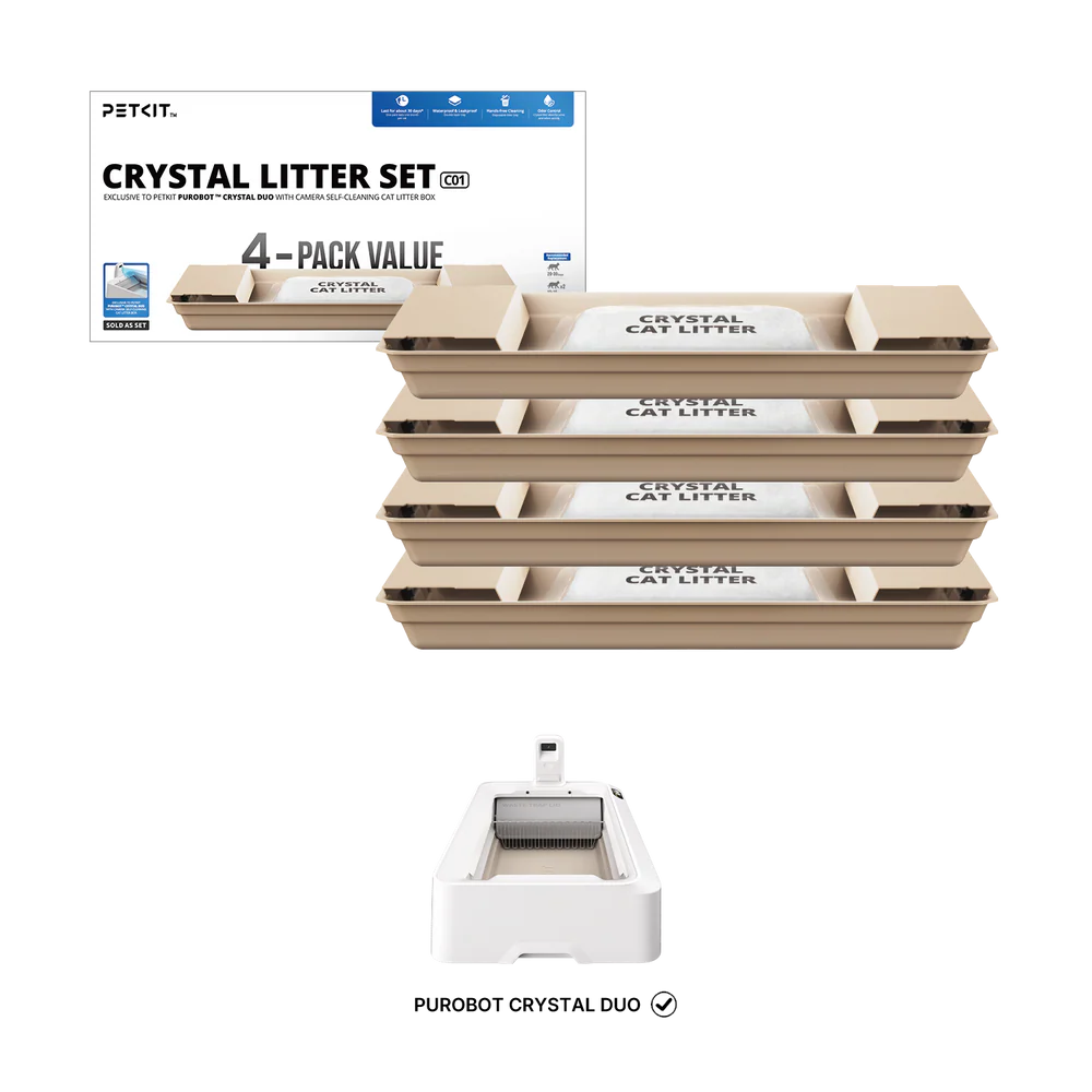 PETKIT Crystal Litter Set - 4 Packs (Exclusively for Purobot Crystal Duo litter boxes)