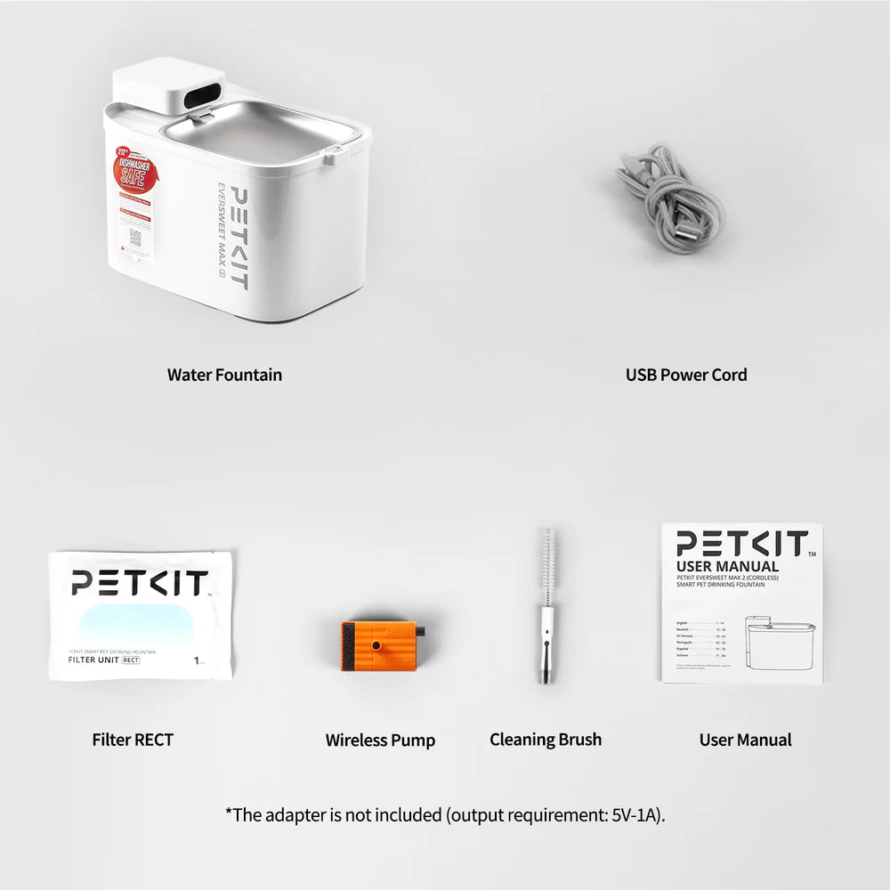 Eversweet Max 2.0 "UVC Pump" - CORDLESS Automatic Water Fountain