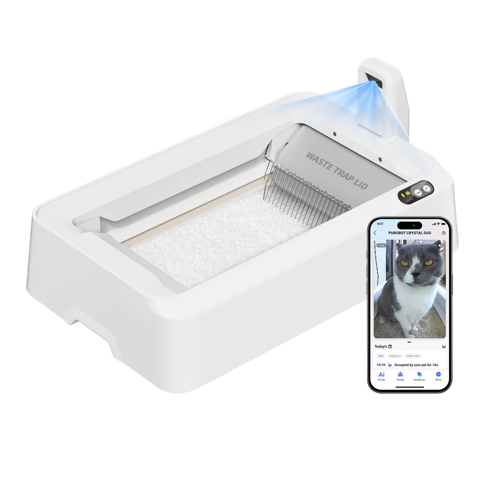 Purobot Crystal Duo Automatic Litter Box with Camera – Petkit