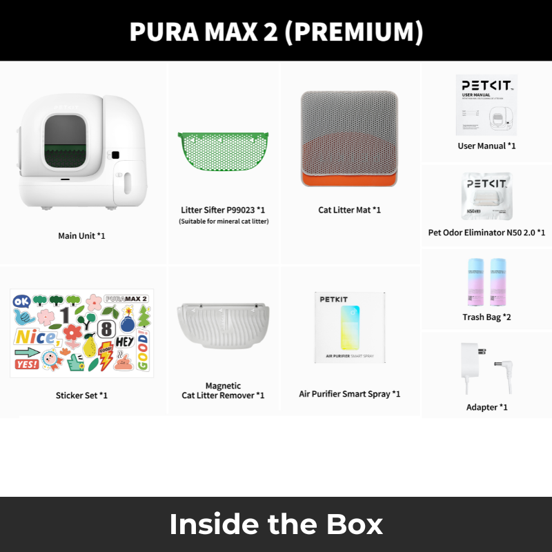 Petkit self-cleaning cat litter box for multi-cat homes in Dubai with what comes inside the box