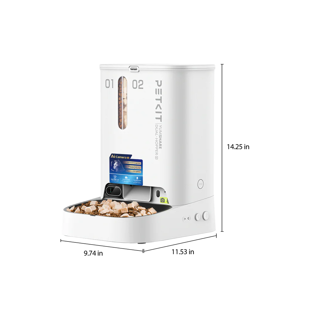 YumShare Gemini 2.0 - Dual Hopper feeder with Camera