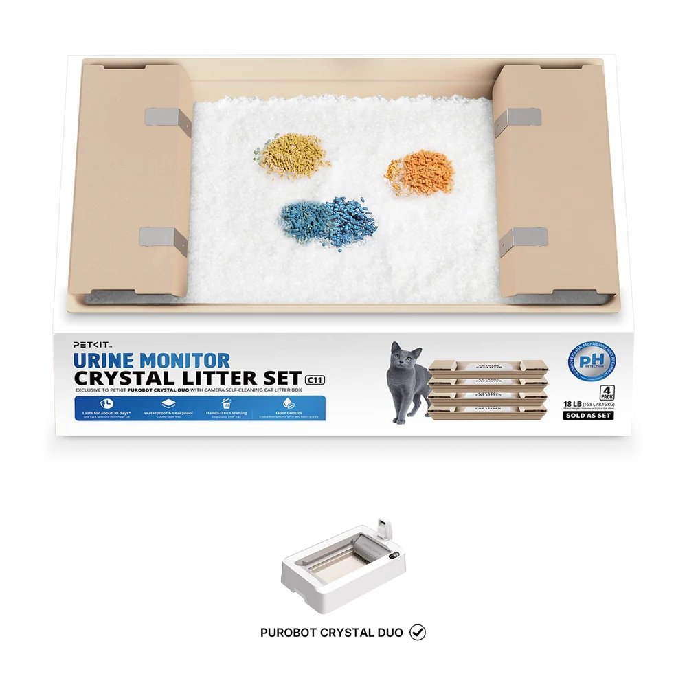 PETKIT Urine Monitor Crystal Litter Set - 4 Packs (Exclusively for Purobot Crystal Duo litter boxes)