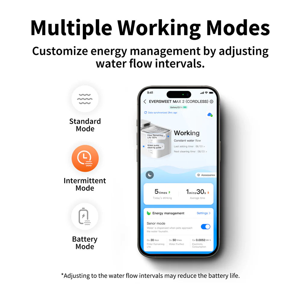 Eversweet Max 2.0 "UVC Pump" - CORDLESS Automatic Water Fountain